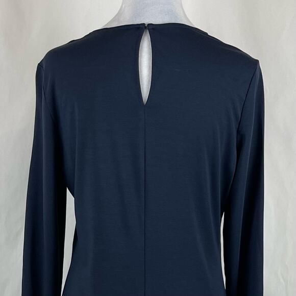 Banana Republic Navy Ruffle Hemline Neutral Career Office Dress NWT Size 12 - Picture 6 of 13